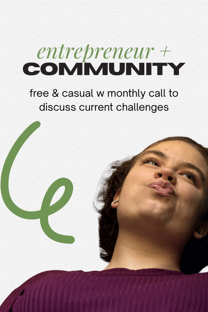 entrepreneur + community on whatsapp! a free & casual group chat with a free monthly call to discuss current challenges in the world, the workplace, and business