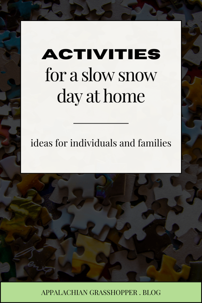 Activities for a slow snow day at home